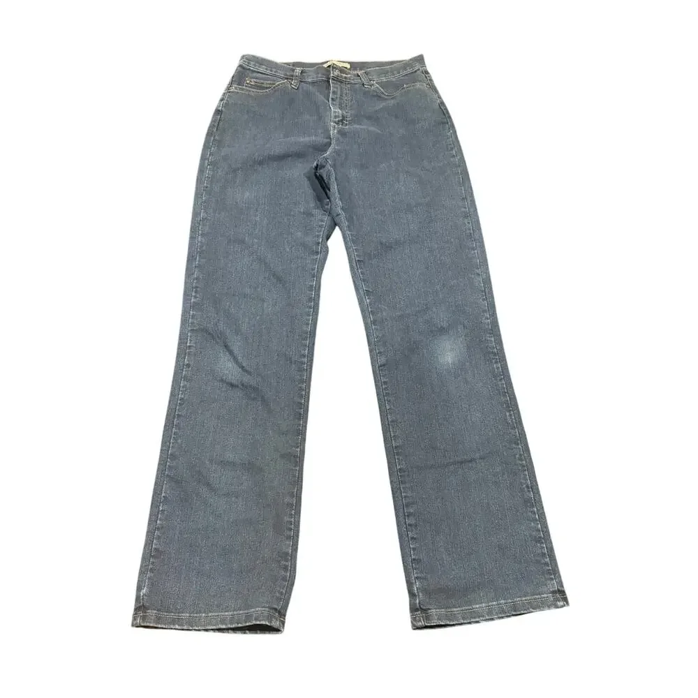 Lee Women's Relaxed Fit Straight Leg Blue Jeans Size 10 Long